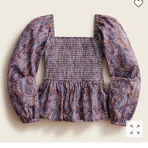 NWT J.Crew Smocked Top